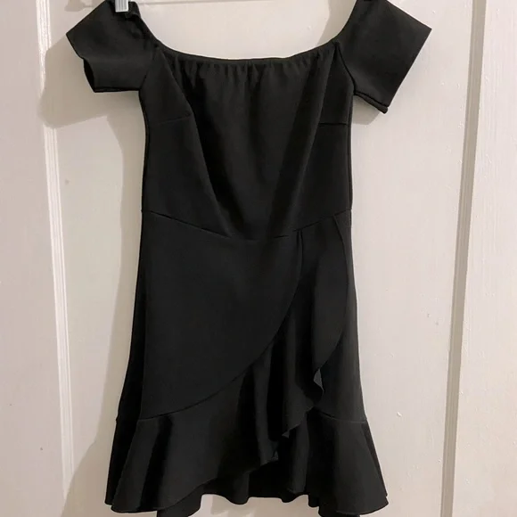 Off the Shoulder Ruffle Mini Dress - Picture 1 of 3
